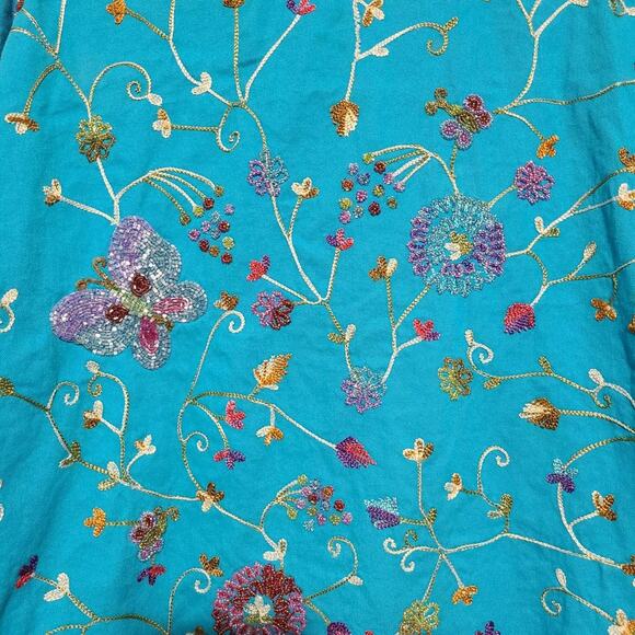 Vintage The Quacker Factory Blue Beaded Jacket - Picture 5 of 14